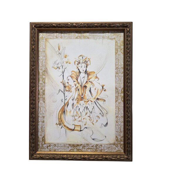 Vintage Bombay Company Framed Tiger Lily Fairy Print Wall Decor Art - Picture 8 of 10